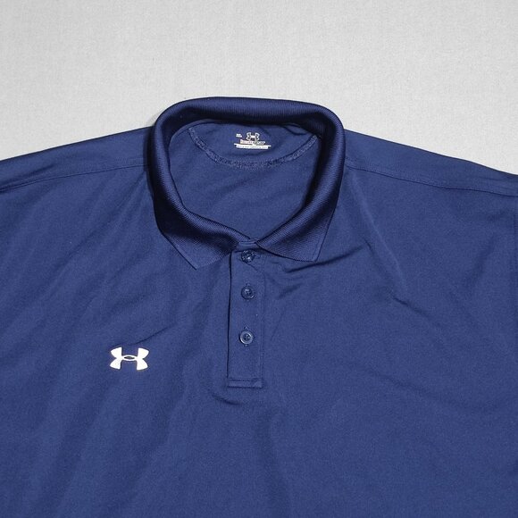 Under Armour polo shirt men's size XL blue colour HeatGear active wear / golf - Picture 2 of 11